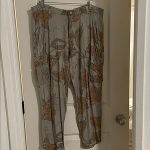 Camo colored Floral Patterned Pants